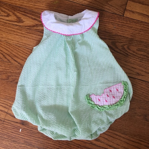 seersucker bubble romper